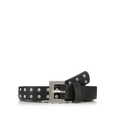 Black diamante studded belt